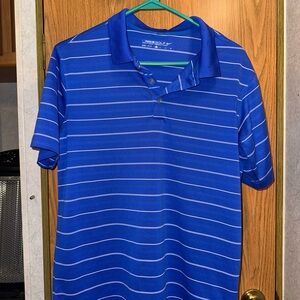 Nike Golf Men's Blue Striped Polo Shirt - XL